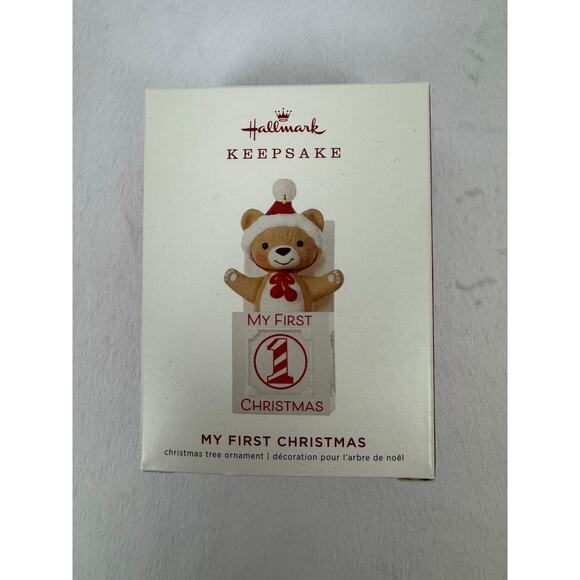 2019 Hallmark Keepsake My First Christmas Teddy Bear Ornament with box - Picture 5 of 8